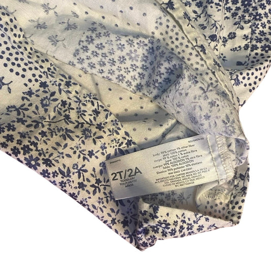 OshKosh B'gosh denim sleeveless floral bottom toddler dress SIZE 2T