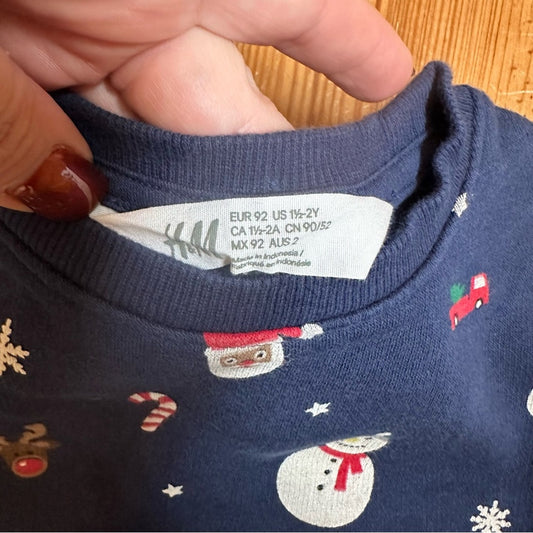 H&M toddler Christmas holiday crew neck sweater SIZE 1/2