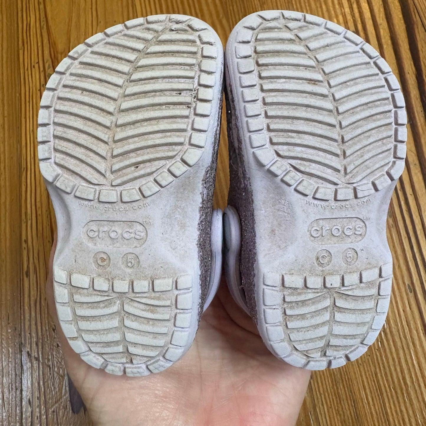 Crocs purple glitter slip on classic clog SIZE 5