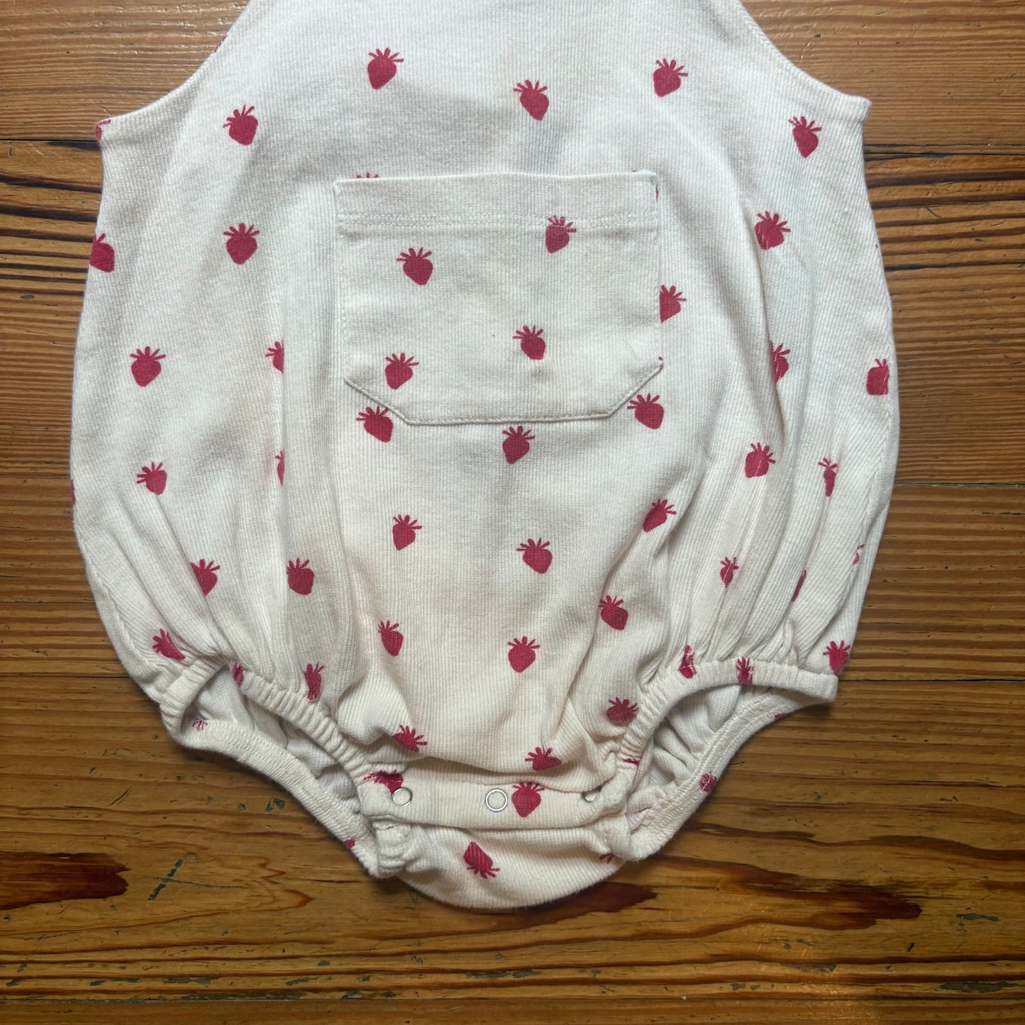 Kate Quinn Organics ivory strawberry sleeveless bodysuit bubble SIZE 2T