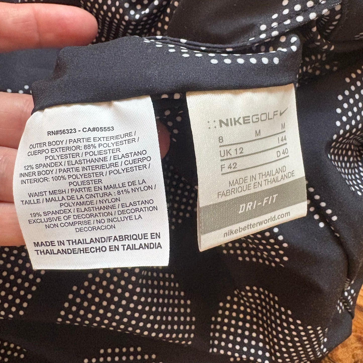 Nike Golf gray black polka dot reversible athletic skirt SIZE 8