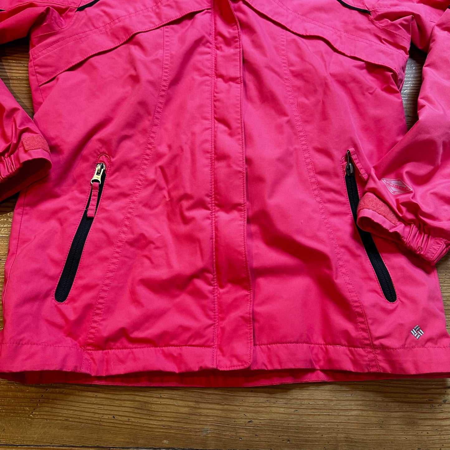 Columbia pink black accents hooded utility jacket SIZE 14