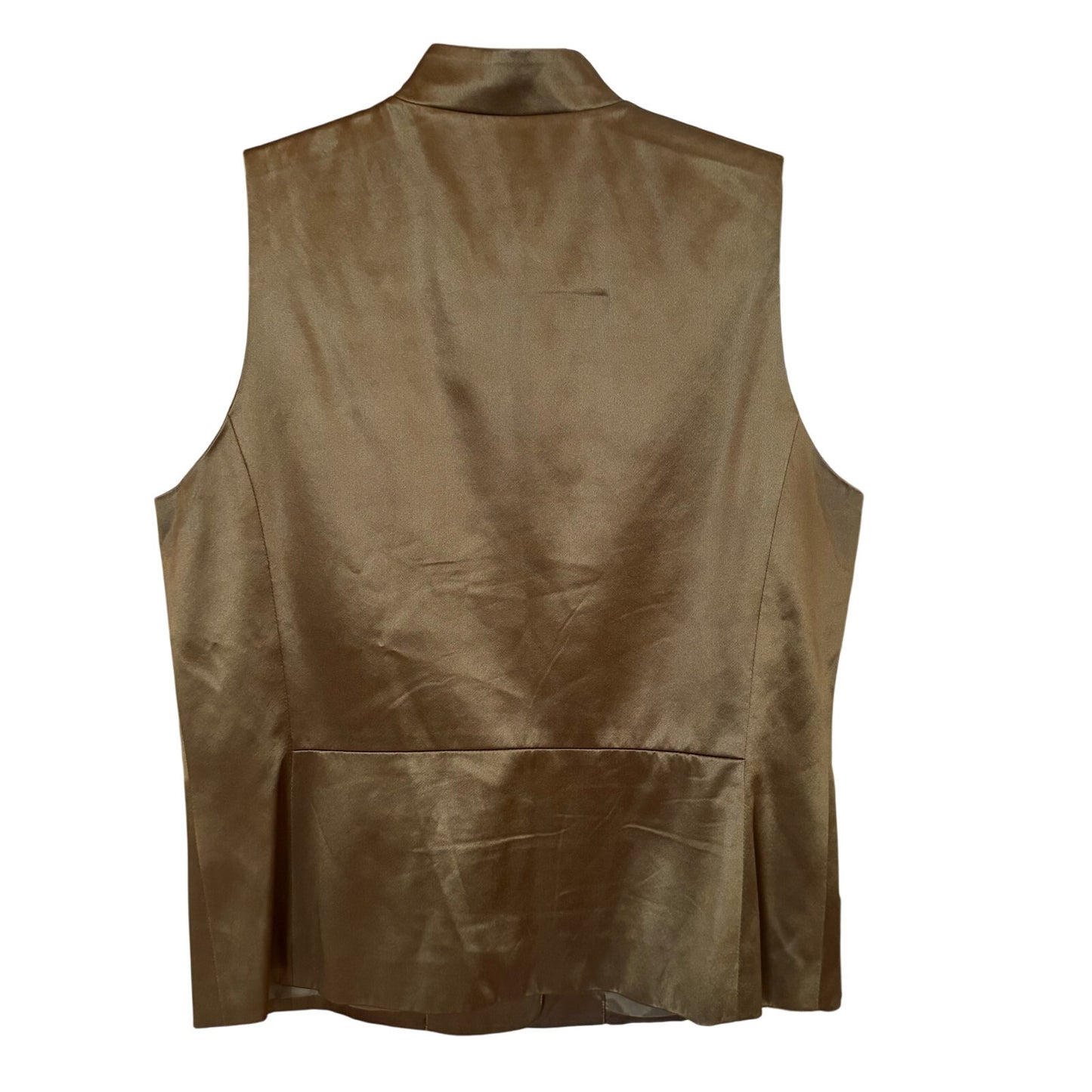 Banana Republic brown bronze silk button vest SIZE 10