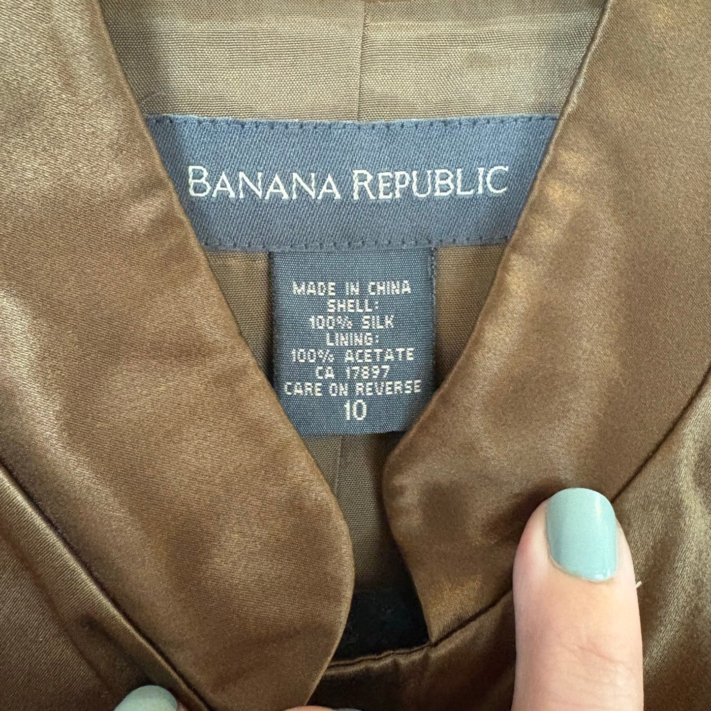 Banana Republic brown bronze silk button vest SIZE 10