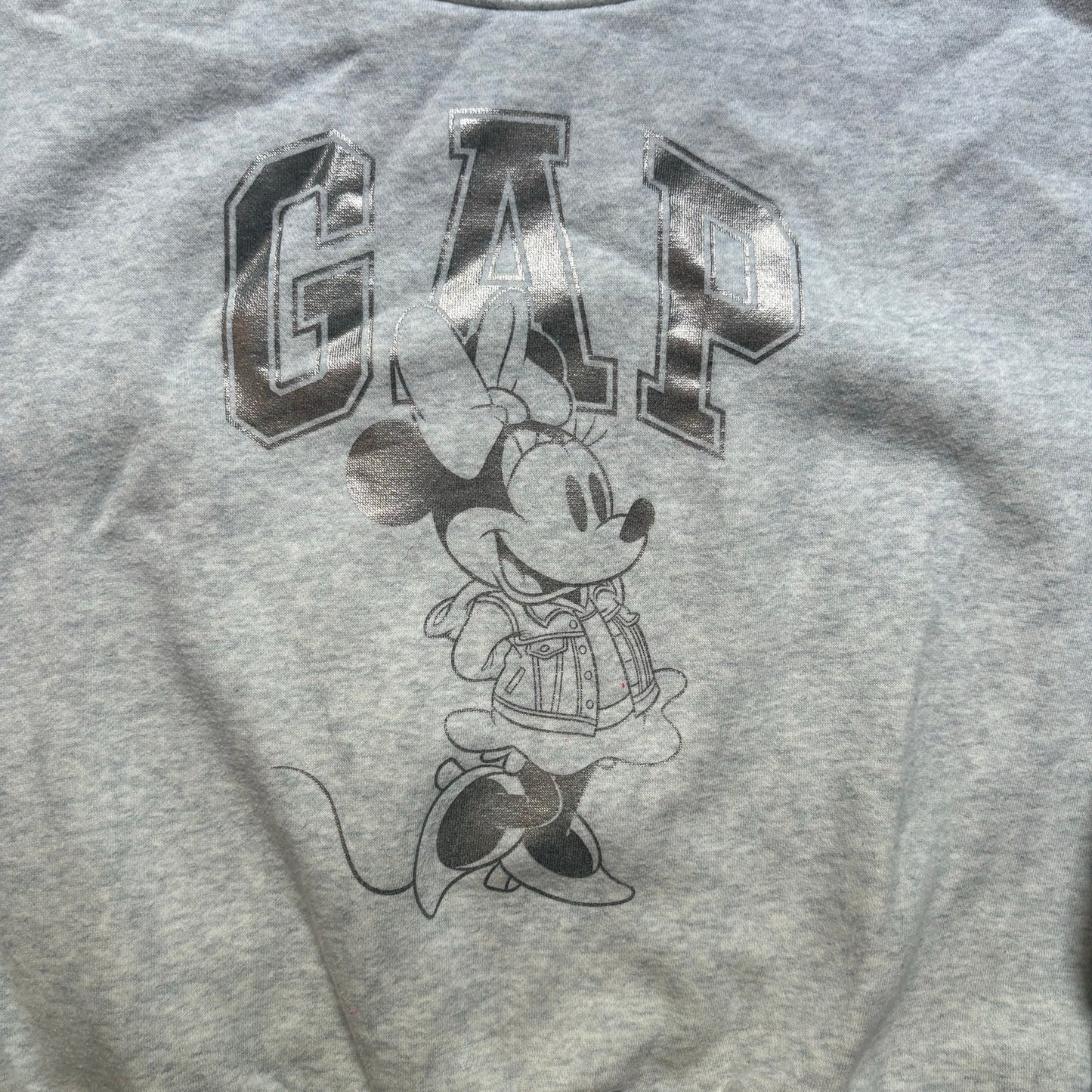 Gap Disney Minnie Mouse silver graphic crew girls sweatshirt SIZE 10