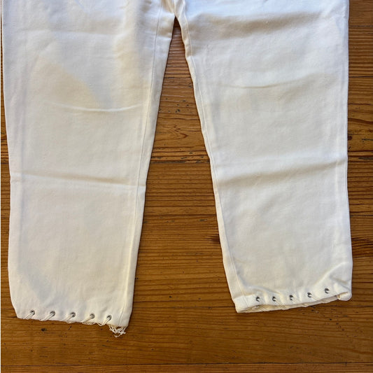 Rag & Bone white cropped threaded hem trouser pants SIZE 8
