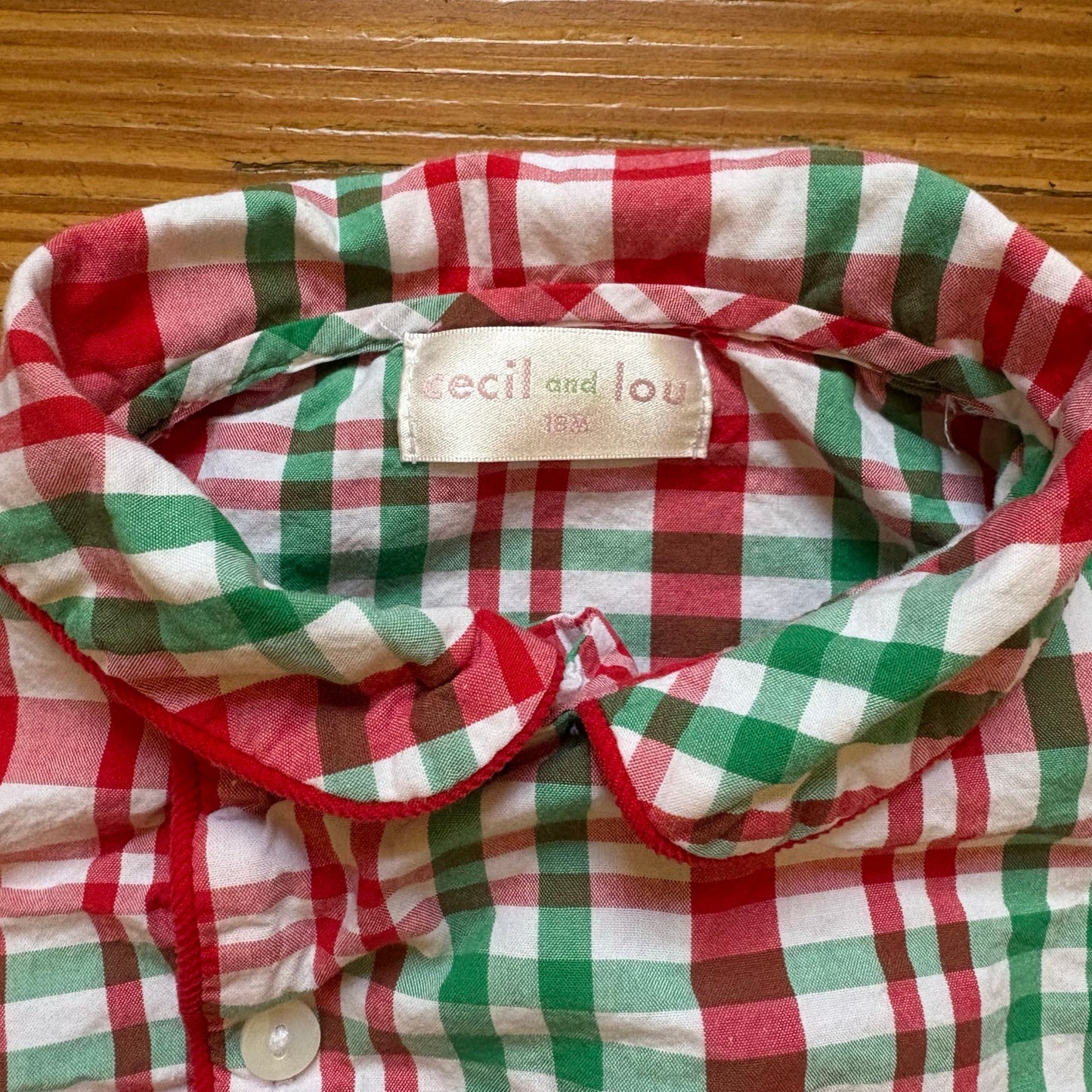 Cecil and Lou red green holiday button up long sleeve toddler shirt SIZE 18M
