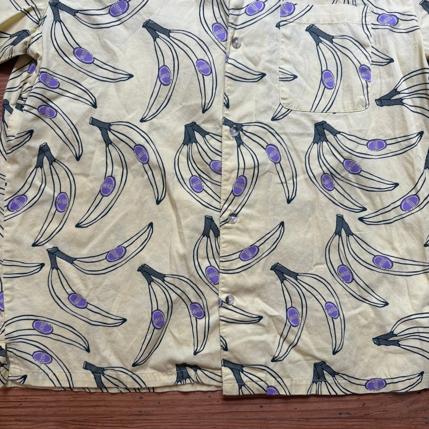 Urban Outfitters yellow banana graphic cotton short sleeve mens shirt SIZE M