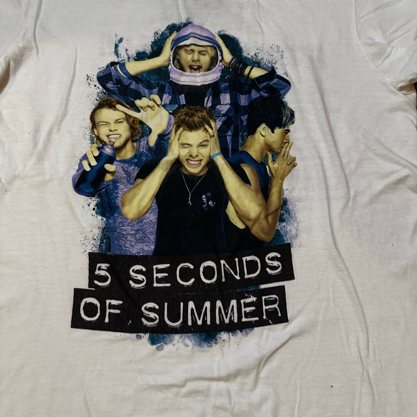 5 Seconds of Summer band 2016 white tour shirt SIZE M