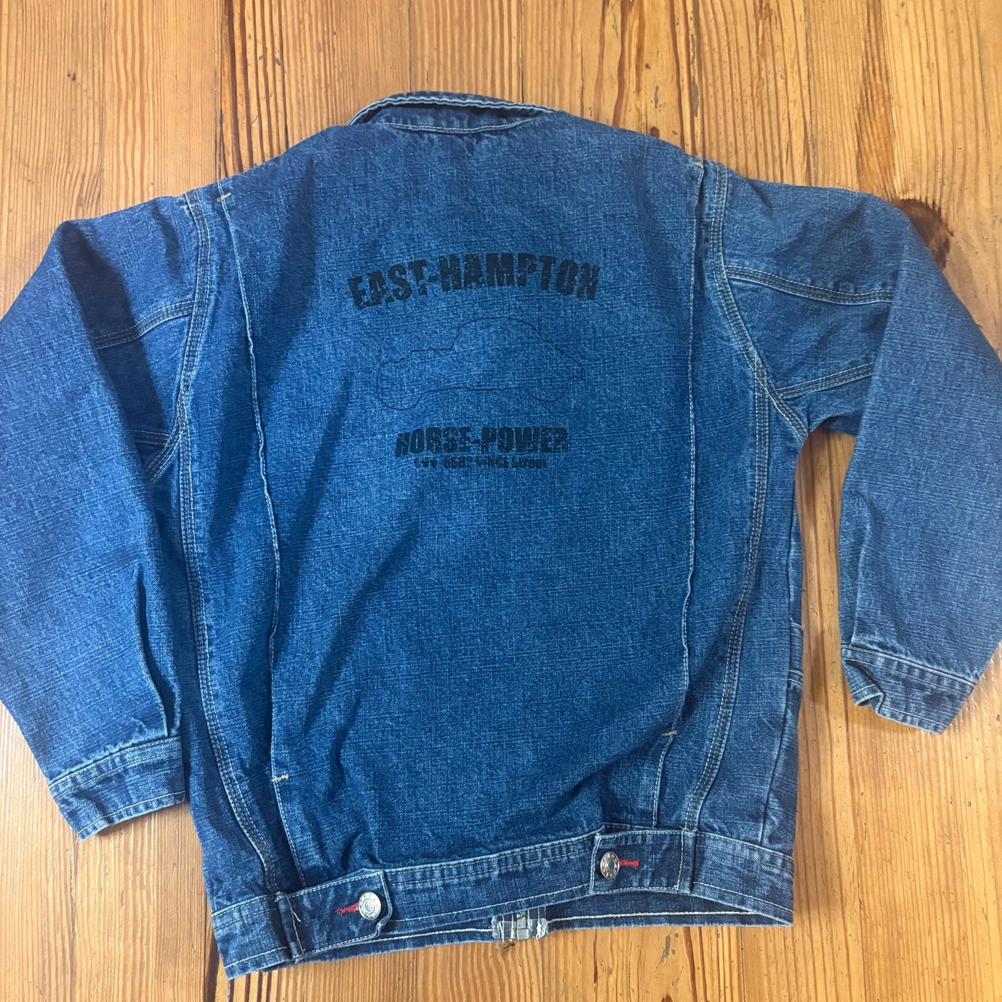 Carol's Kids jean 90s racing dark wash full zip girls jacket SIZE M
