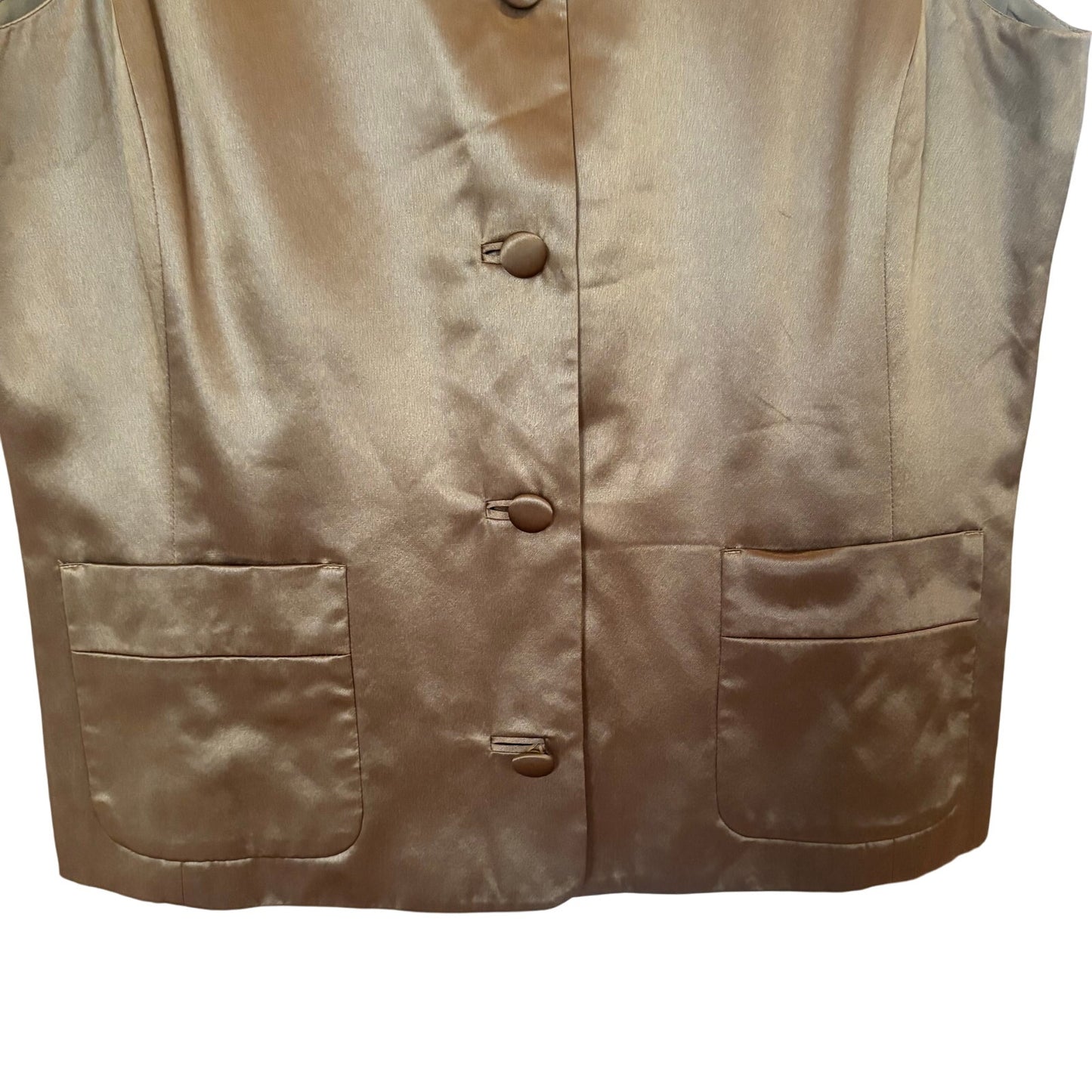 Banana Republic brown bronze silk button vest SIZE 10