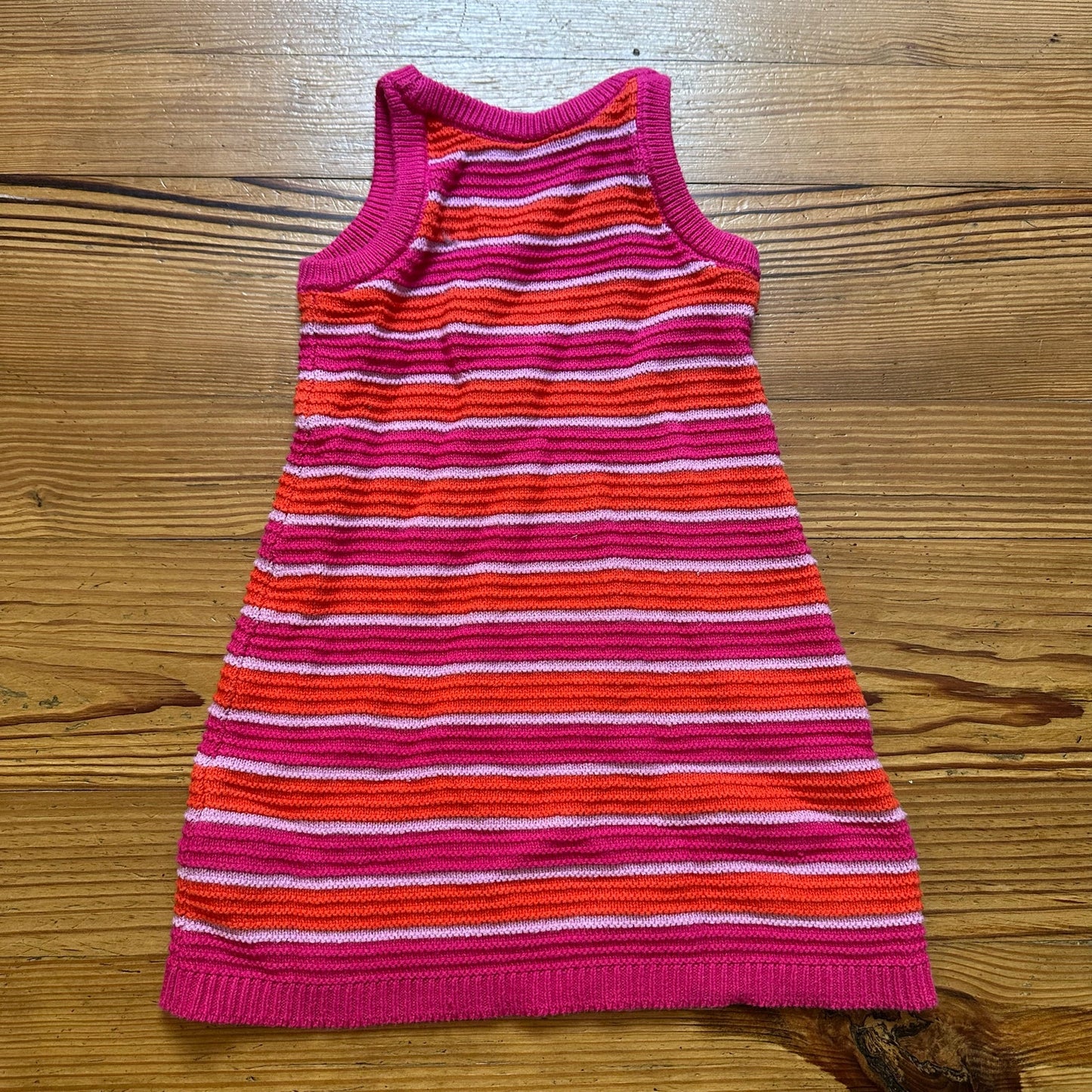 Carter's pink orange striped knit tank dress SIZE 4