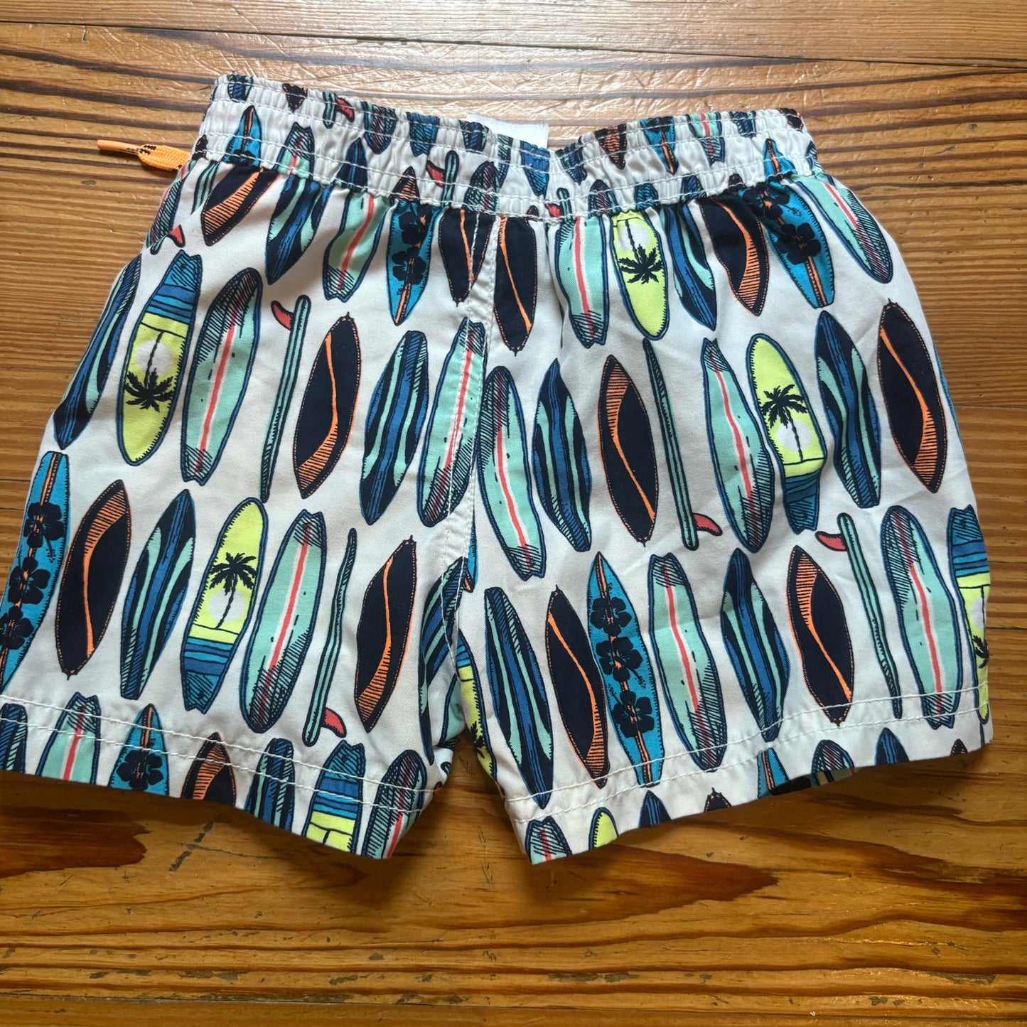 Carter's white colorful surfboard boys swim trunks swimsuit SIZE 18M