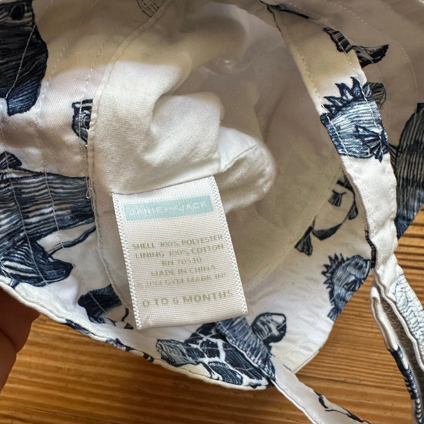 Janie and Jack blue white sea animal bucket hat SIZE 0-6M