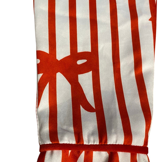 Shein red white striped satin bow drawstring sleep pants SIZE 4T