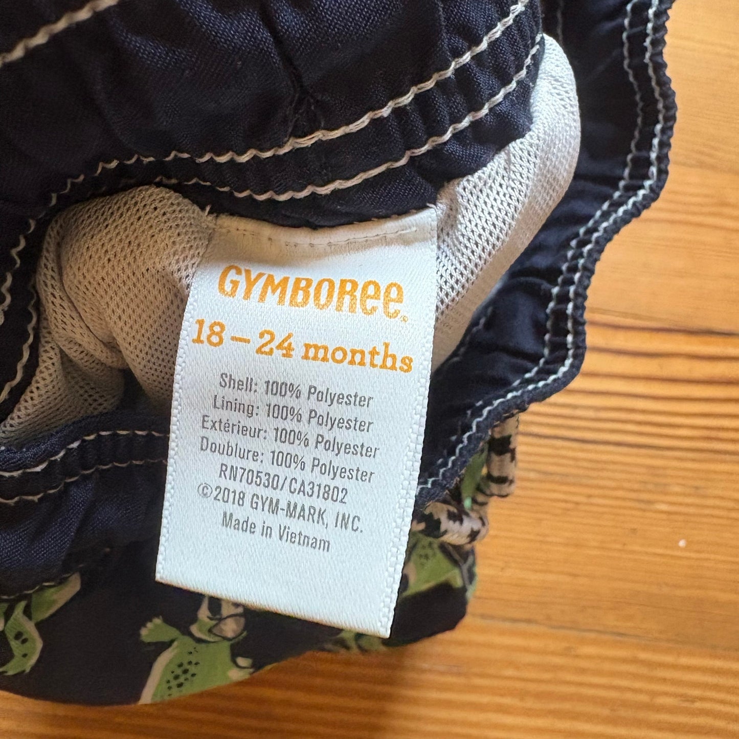 Gymboree navy blue dinosaur boys swim shorts SIZE 18-24M