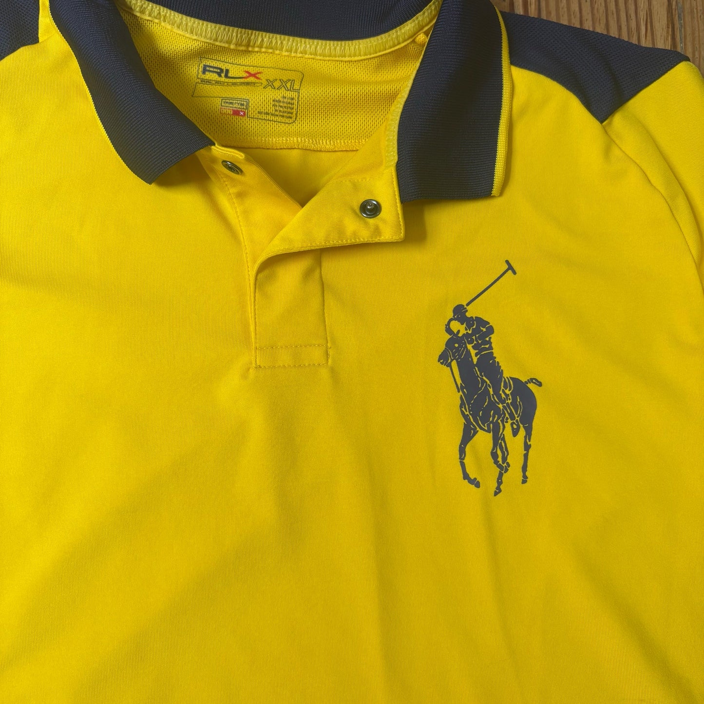 Polo Ralph Lauren US Open 07 yellow performance short sleeve polo shirt SIZE XXL