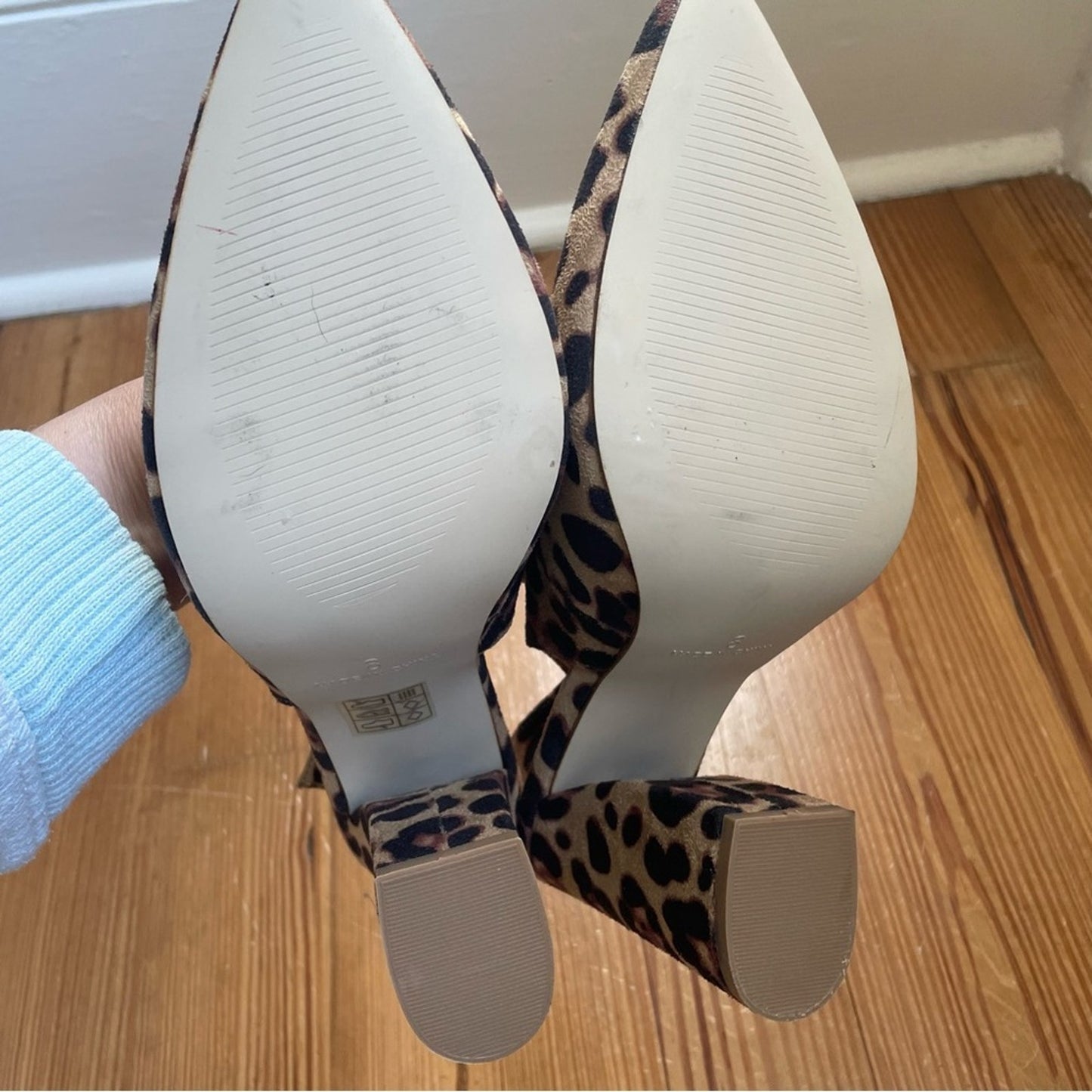 NWT RAID Brook cheetah sling back block heeled shoes SIZE 8