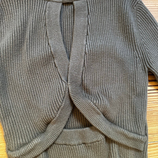 Zara olive green cut out mock neck long sleeve sweater SIZE S