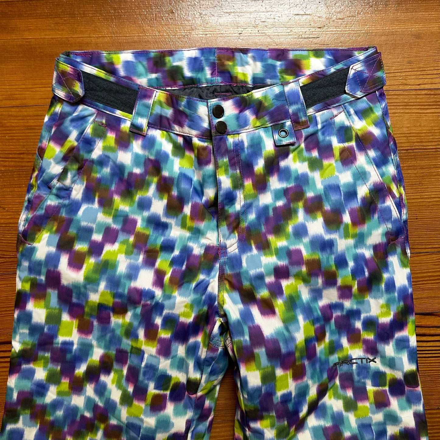 Arctix white purple blue multicolor youth snow pants SIZE XL
