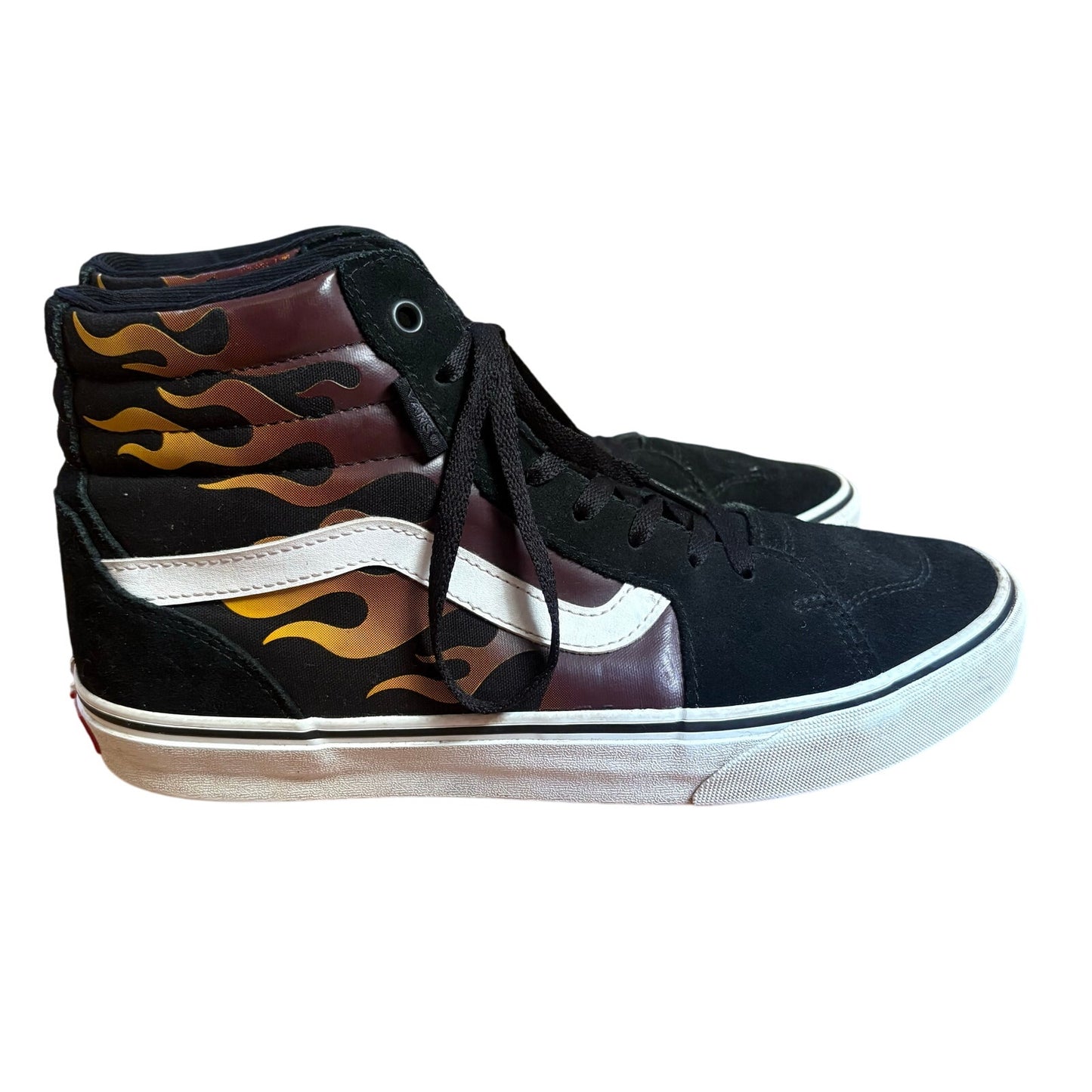 VANS Filmore black suede flame high top lace mens sneakers SIZE 9