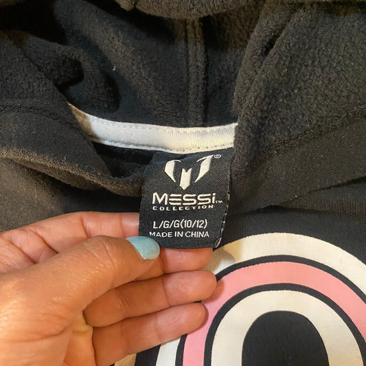 Messi Collection Lionel Messi 10 black pull over hoodie sweatshirt SIZE L