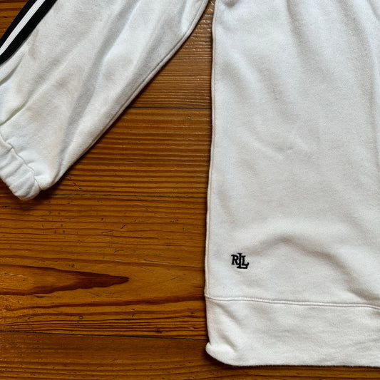 Ralph Lauren white quarter sleeve cotton scoop neck sweatshirt SIZE M