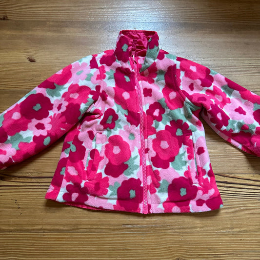 OshKosh B'gosh pink floral fleece lined reversible jacket SIZE 4