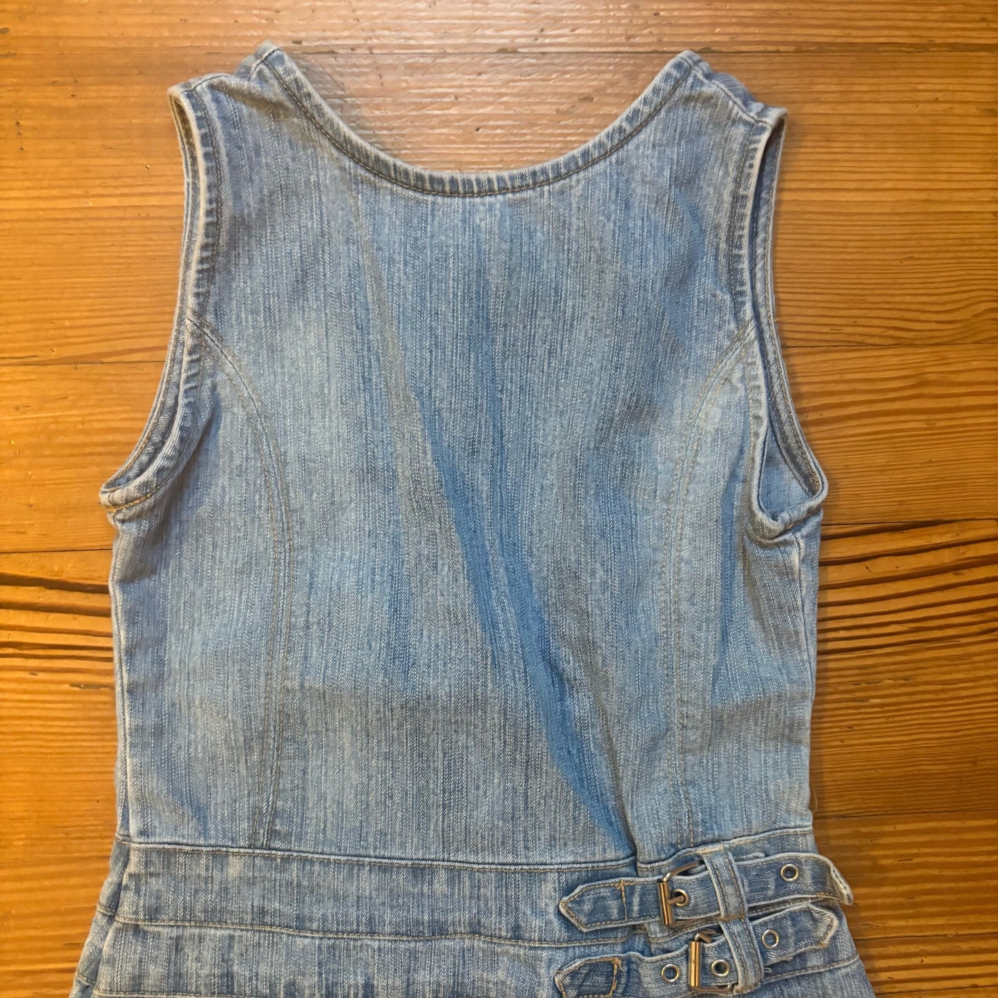 Xhilaration 90s blue jean buckle sleeveless girls dress SIZE S