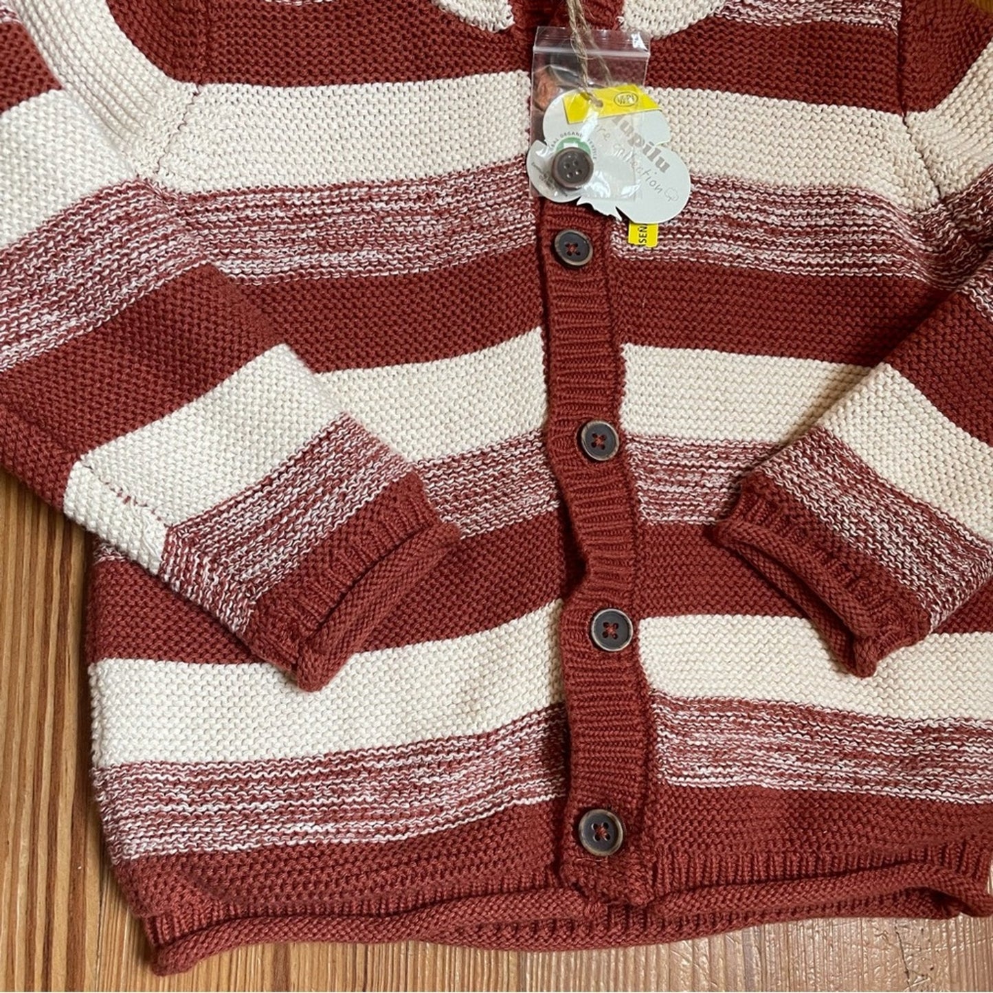 NWT lupilu organic knit lined striped long sleeve sweater SIZE 12-24M