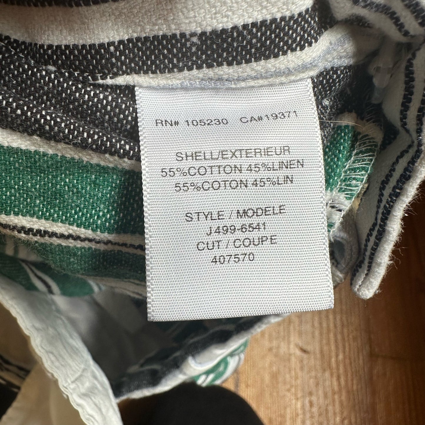 Josie white gray green striped linen shorts SIZE 4