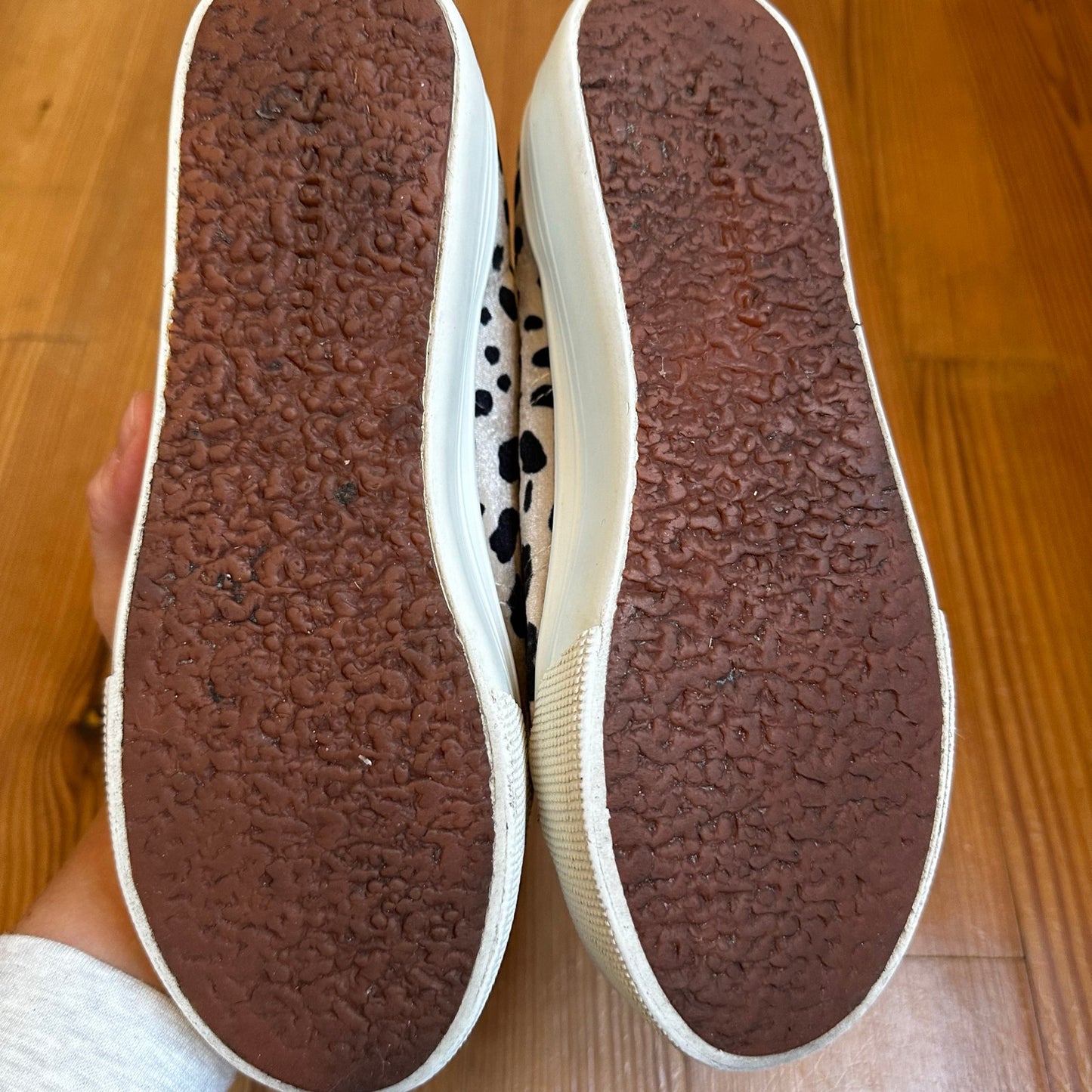 Superga cream black cheetah print velvet platform lace low top sneakers SIZE 7