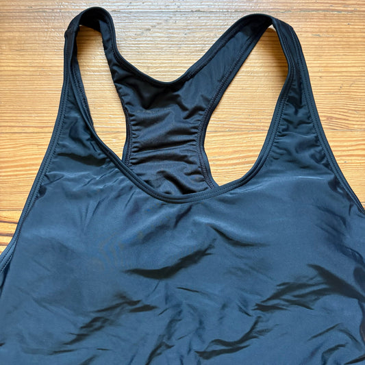 NWT Zeraca black racerback one piece padded swimsuit SIZE L