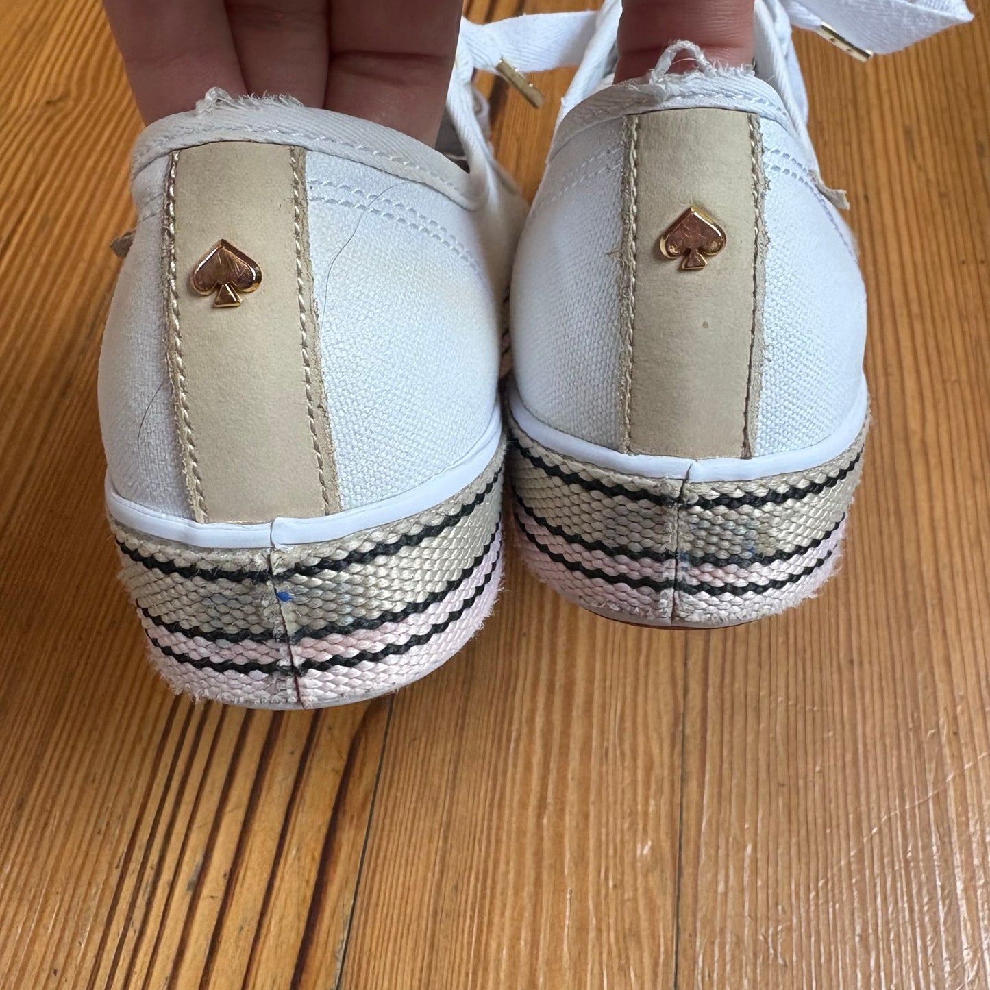 Keds X Kate Spade white platform low top lace sneakers SIZE 7.5