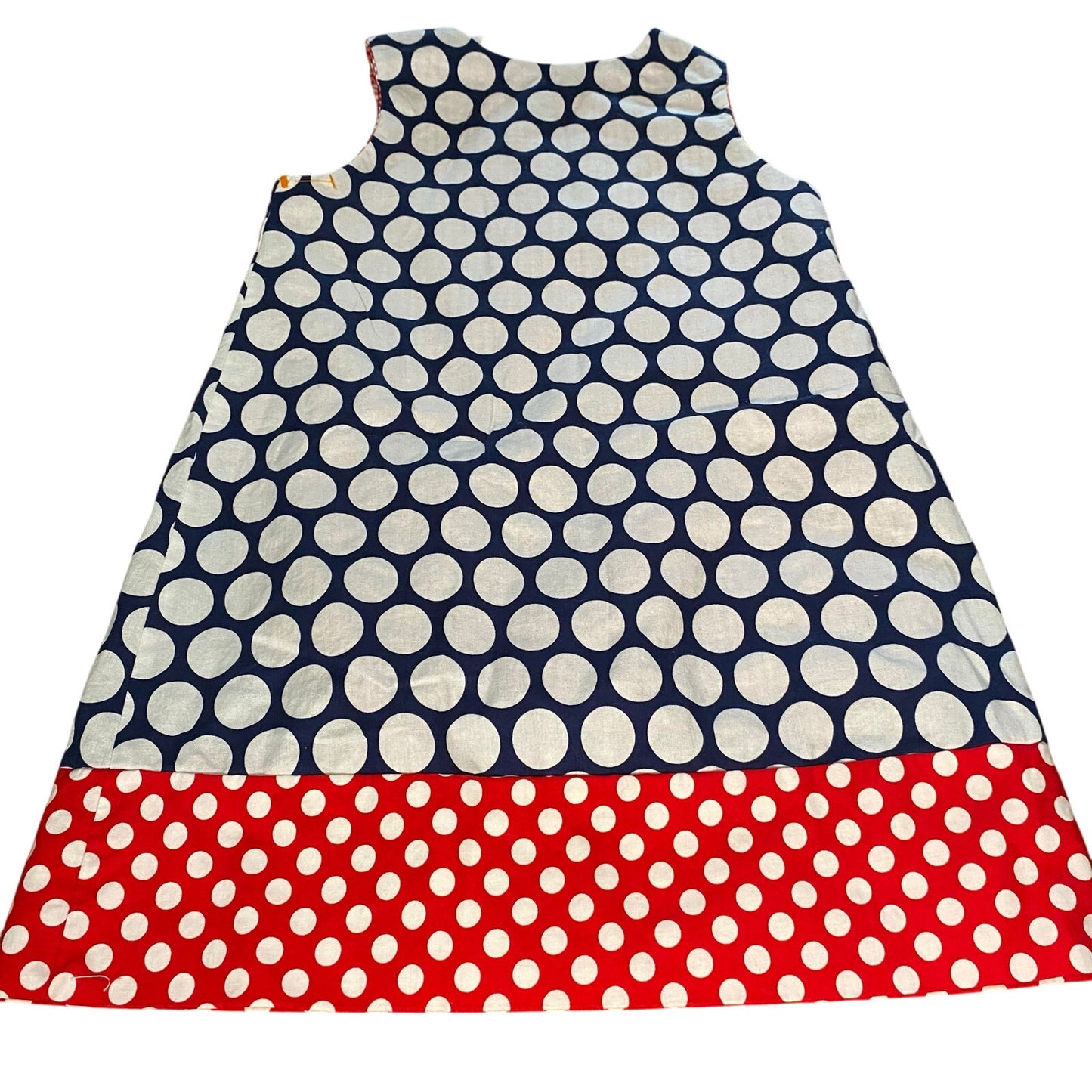 The Bailey Boys blue polkadot apple snowman reversible tank dress SIZE 6