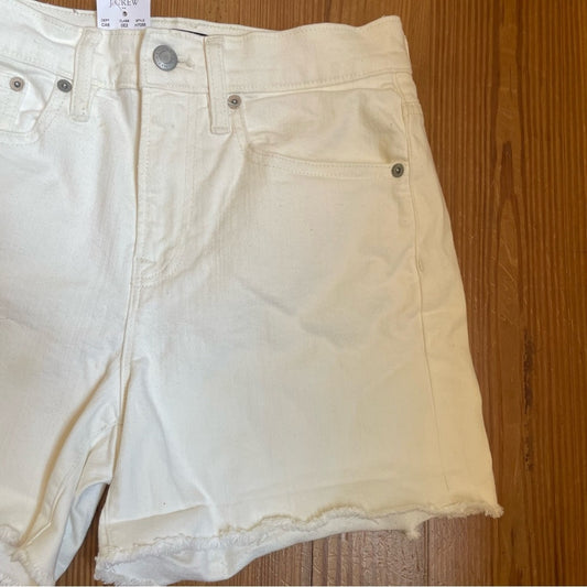 NWT J. Crew Mercantile white high rise cut off shorts SIZE 24