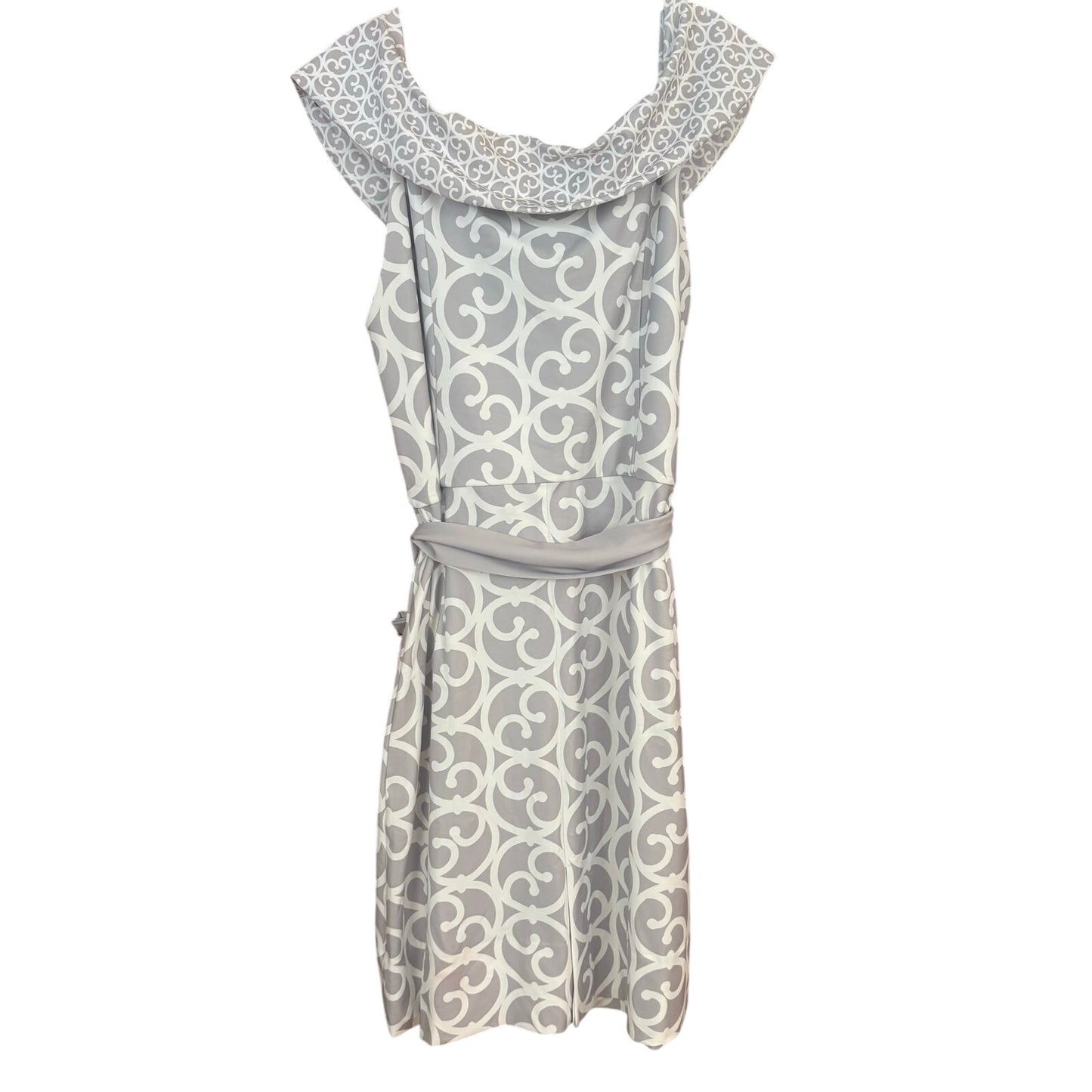NWT Gretchen Scott Heavens Gate gray white off shoulder dress SIZE XL