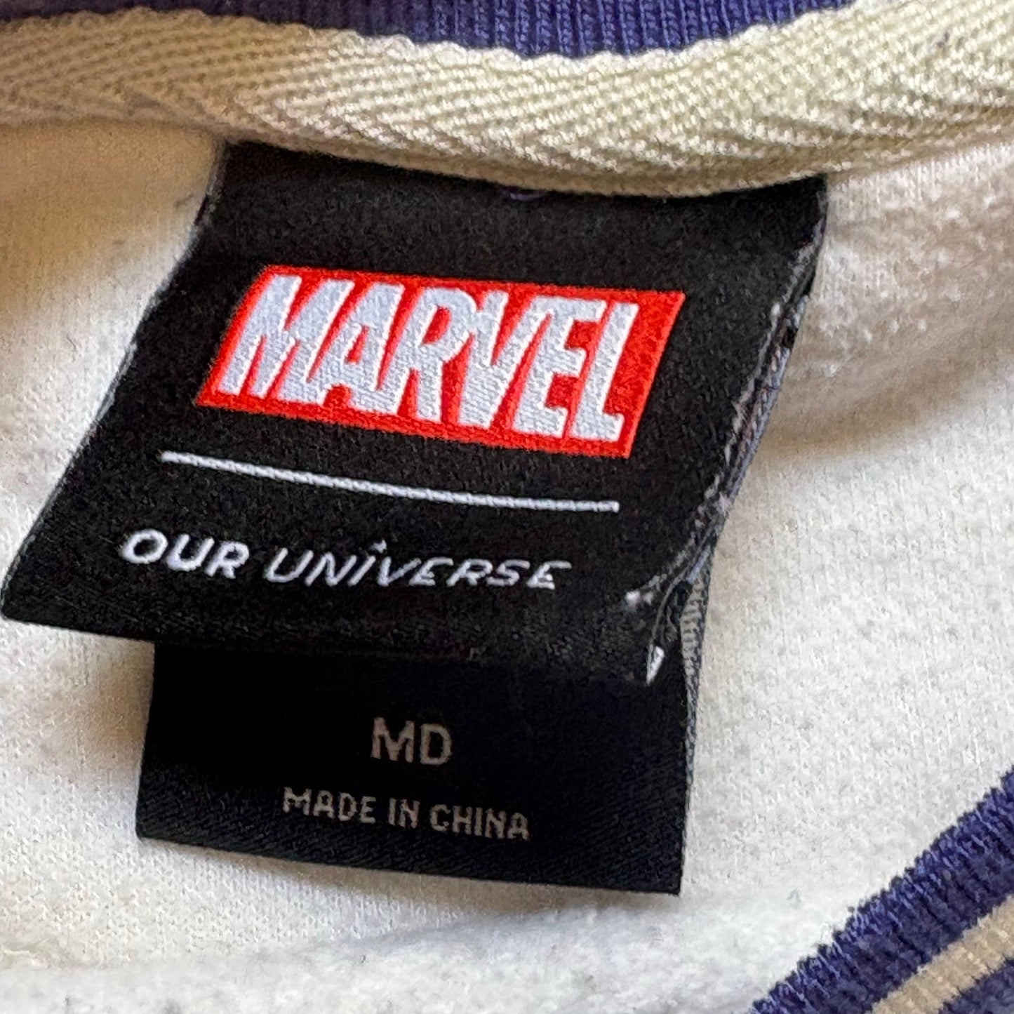 Marvel Guardians of the Galaxy white blue graphic crew sweatshirt SIZE M