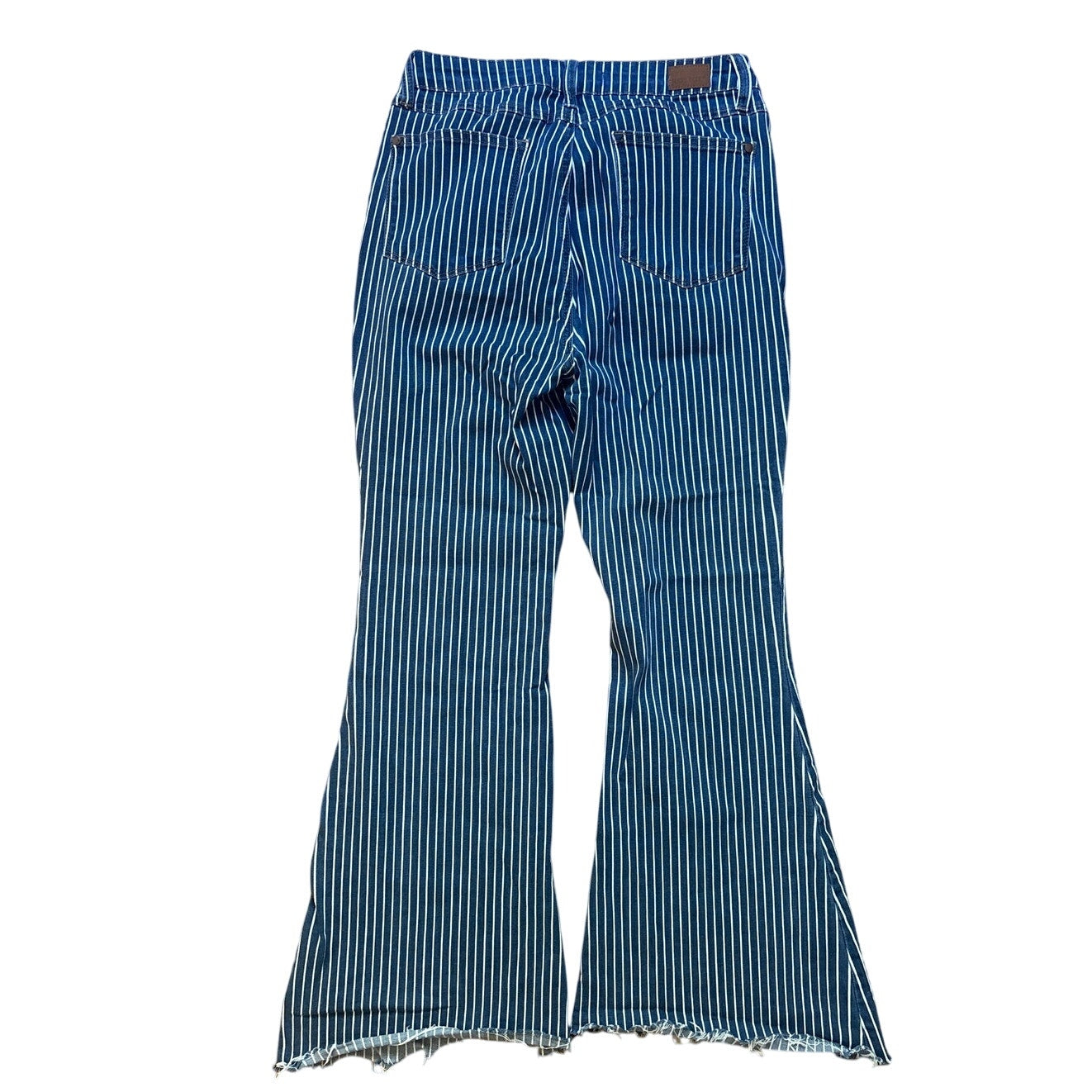 Judy Blue denim white striped super flare womens jeans SIZE 31