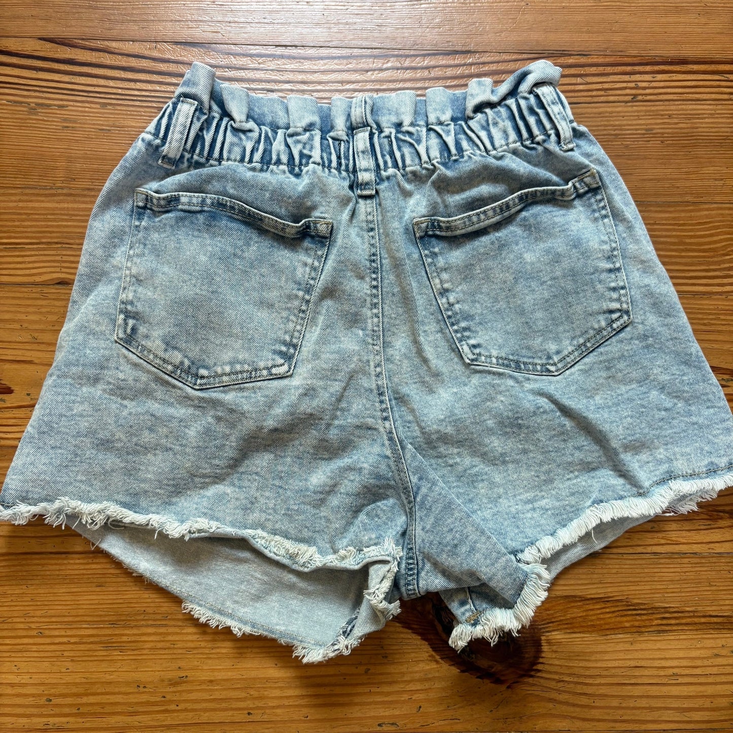 BBJ Los Angeles acid wash high waisted button fly cut off jean shorts SIZE M