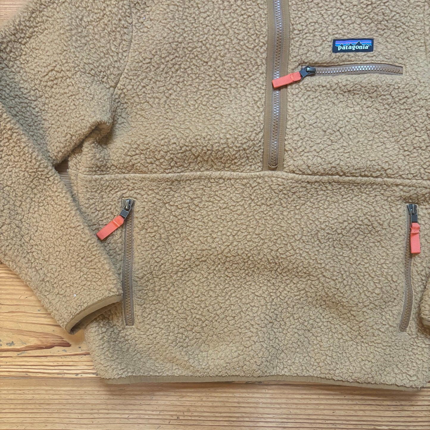 Patagonia retro beige fleece half zip womens sweater SIZE S