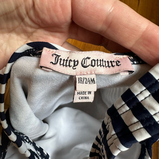 Juicy Couture navy white floral one piece swimsuit SIZE 18/24M