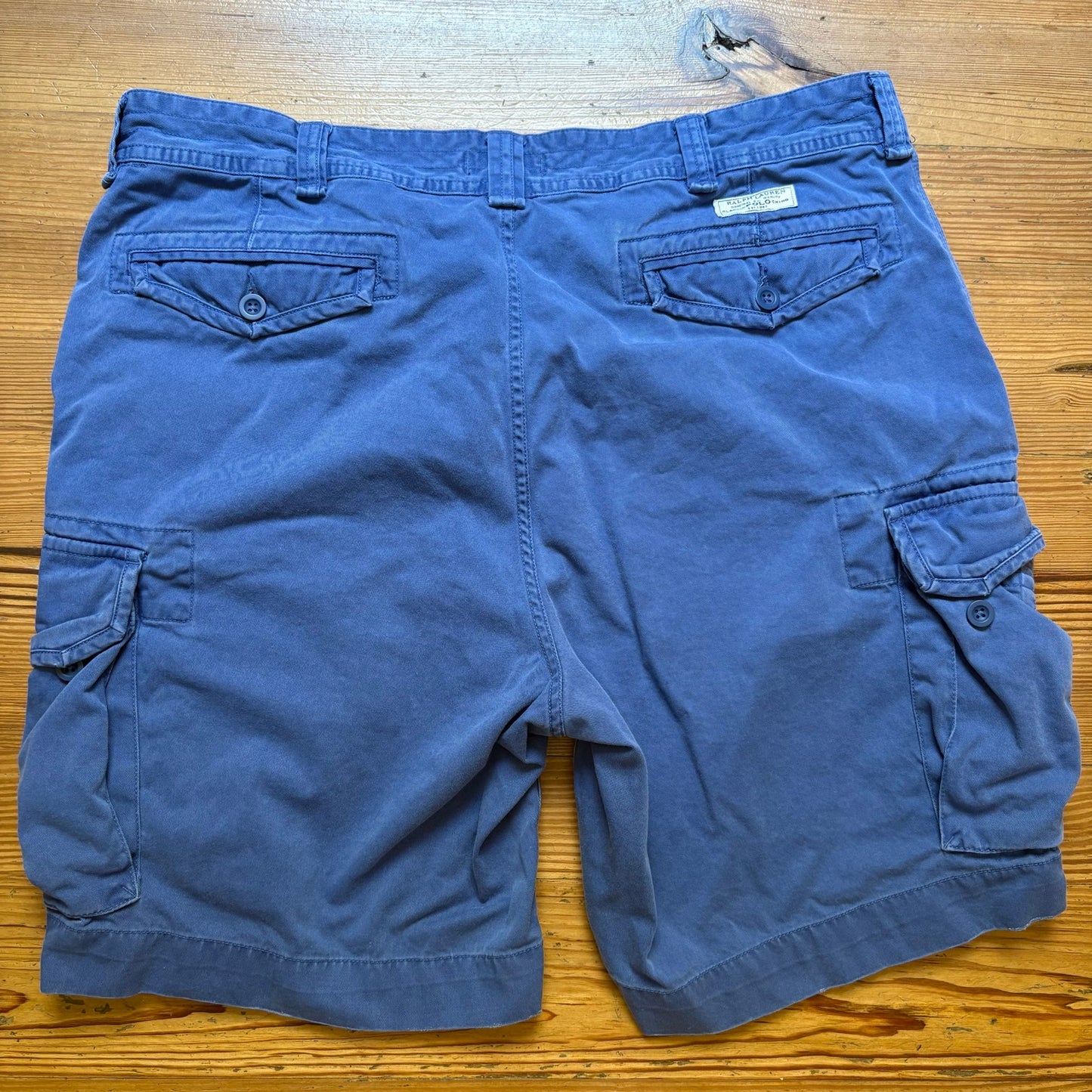 Polo Ralph Lauren blue cotton mens cargo shorts SIZE 44B