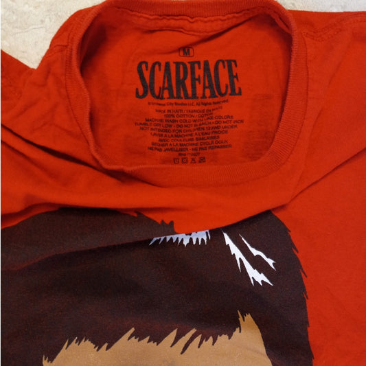 Scarface red Tony Montana graphic short sleeve shirt SIZE M