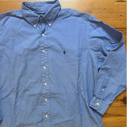 Ralph Lauren Yarmouth cotton oxford blue long sleeve dress shirt SIZE 17