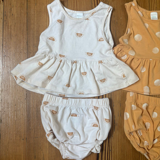 PL Baby yellow ivory sunshine bodysuit bloomer baby girl sets SIZE 24M