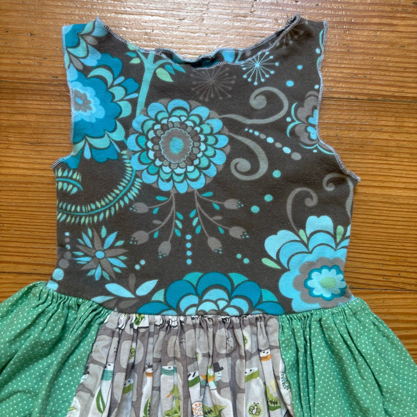 Matilda Jane green bug pattern tank toddler dress SIZE 2