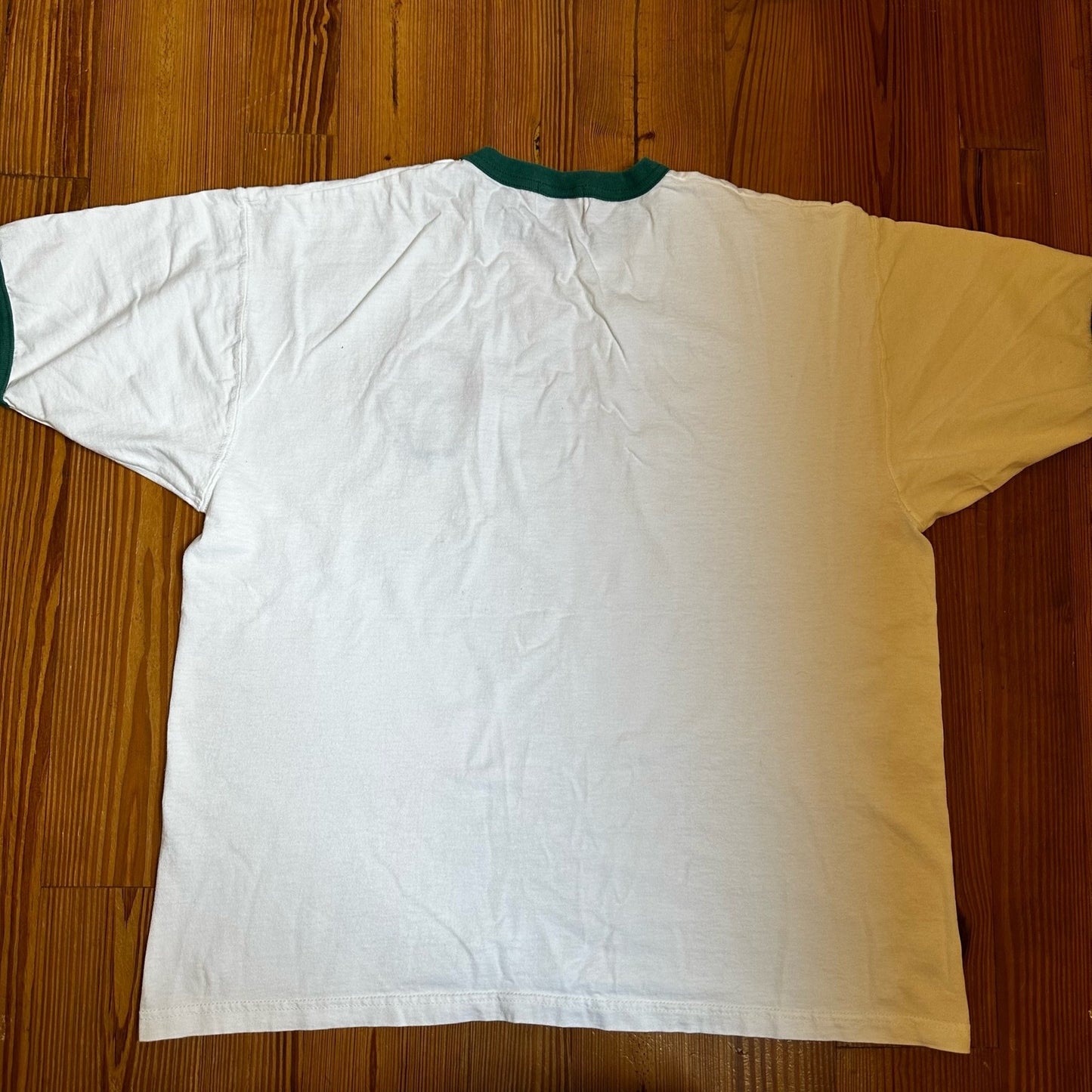 Tommy Hilfiger y2k white green hem t-shirt SIZE XL