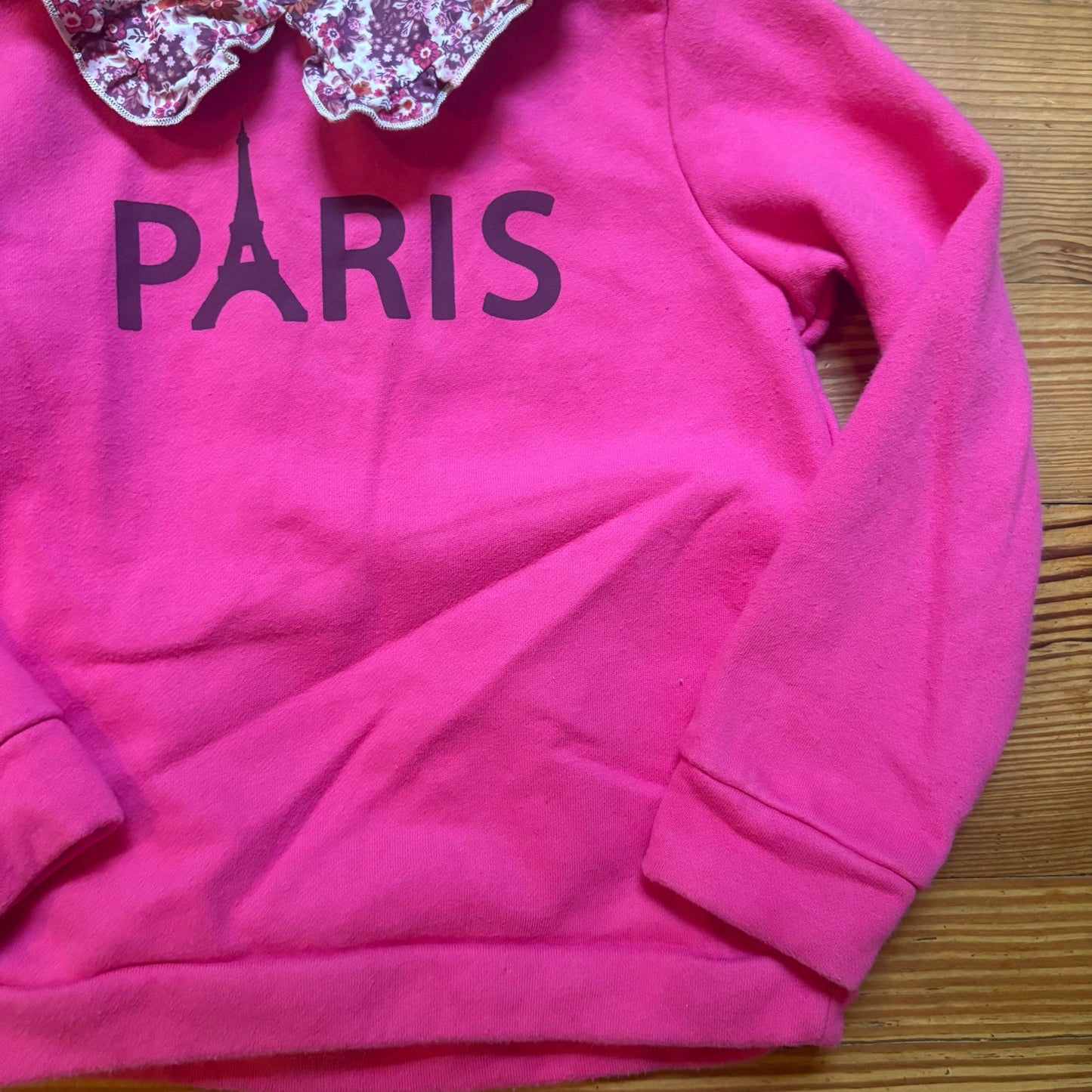 Garanimals Paris pink floral collar long sleeve girls sweatshirt SIZE 6