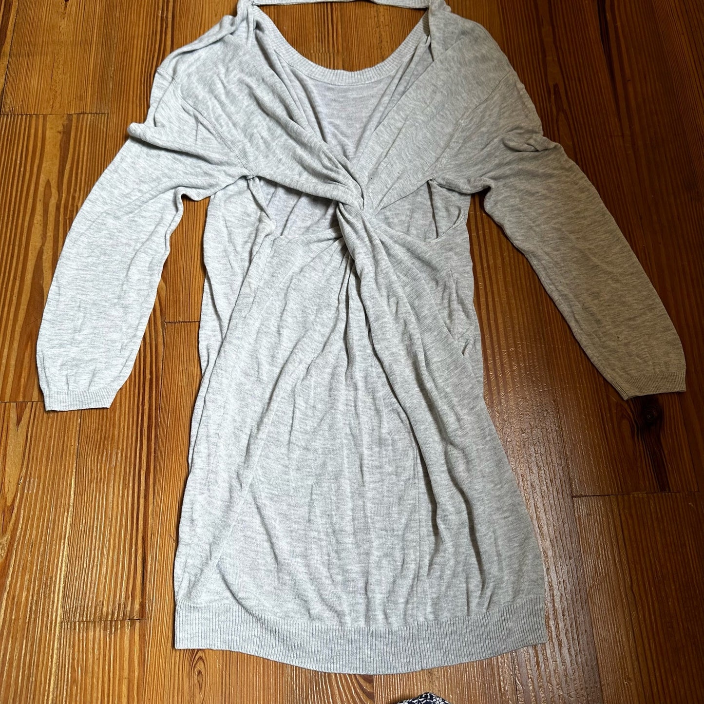 Acne gray crew neck open back knit tunic top SIZE XS